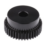 RS PRO Steel 40 Teeth Spur Gear, 1 Module, 10mm Bore Diam, 40mm Pitch Diam, 35mm Hub Diam