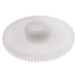 RS PRO POM 70 Teeth Spur Gear, 0.5 Module, 6mm Bore Diam, 35mm Pitch Diam, 14mm Hub Diam