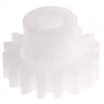 RS PRO POM 16 Teeth Spur Gear, 0.8 Module, 4mm Bore Diam, 12.8mm Pitch Diam, 8mm Hub Diam