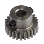 RS PRO Steel 25 Teeth Spur Gear, 0.5 Module, 4mm Bore Diam, 12.5mm Pitch Diam, 9mm Hub Diam
