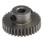 RS PRO Steel 35 Teeth Spur Gear, 0.5 Module, 4mm Bore Diam, 17.5mm Pitch Diam, 9mm Hub Diam