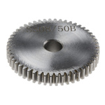 RS PRO Steel 50 Teeth Spur Gear, 0.8 Module, 8mm Bore Diam, 40mm Pitch Diam, 19mm Hub Diam