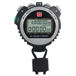RS PRO Black Digital Pocket Stopwatch 9 h 59 min 59.99 s, With UKAS Calibration