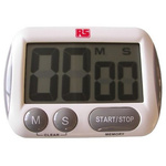 RS PRO White Digital Desktop Timer 99 min 59 s, With RS Calibration