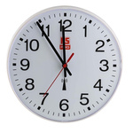 RS PRO White Radio Controlled Analog Wall Clock, 255mm Diameter