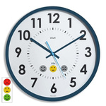 Orium Blue, White Analogue Desktop, Wall Clock With CO2 Sensor, 35cm Diameter