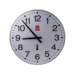RS PRO White Radio Controlled Analog Wall Clock, 420mm Diameter