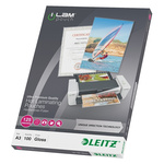 Leitz A3 Glossy Laminator Pouches 125micron Thickness, 100 Pack Quantity