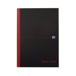 Black n Red A4 Casebound Hardcover Notepad, 96 Ruled Sheets