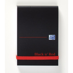 Black n Red A7 Casebound Hardcover Notepad, 96 Plain Sheets