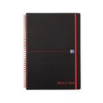 Black n Red A4 Wirebound Hardcover Notepad, 70 Ruled Sheets