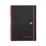Black n Red A5 Wirebound Hardcover Notepad, 70 Ruled Sheets