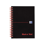 Black n Red A6 Wirebound Hardcover Notepad, 70 Ruled Sheets