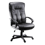 RS PRO Black Leather Faced Executive Chair