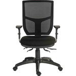 RS PRO Black Fabric Typist Chair, 150kg Weight Capacity
