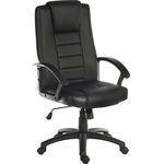 RS PRO Black Leather Faced Executive Chair, 115kg Weight Capacity