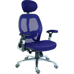 RS PRO Blue Fabric Executive Chair, 150kg Weight Capacity