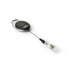 Durable Black Metal Badge Reel With Snap Strap