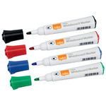 Nobo White Board Marker, 4 Assorted, 3 mm Tip Size