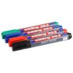 Edding White Board Pen, 4 Assorted, 1 → 5 mm Tip Size