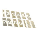 AT Brown 13 Piece Brass Stencil Numbers, 25mm Character Height
