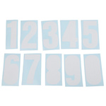 RS PRO White Self Adhesive Numbers, 75mm Character Height