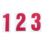 RS PRO Red Self Adhesive Numbers, 50mm Character Height