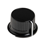 RS PRO 28mm Black Potentiometer Knob for 6mm Shaft Splined