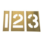 AT Brown 13 Piece Brass Stencil Numbers, 76mm Character Height