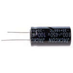 RS PRO 100μF Aluminium Electrolytic Capacitor 450V dc, Radial, Through Hole