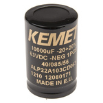 KEMET 10000μF Aluminium Electrolytic Capacitor 63V dc, PCB Mount - ALP22A103CD063