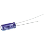Panasonic 10μF Aluminium Electrolytic Capacitor 35V dc, Radial, Through Hole - ECA1VM100