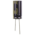 Panasonic 4700μF Aluminium Electrolytic Capacitor 25V dc, Radial, Through Hole - EEUFC1E472