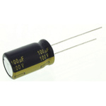 Panasonic 100μF Aluminium Electrolytic Capacitor 100V dc, Radial, Through Hole - EEUFC2A101