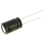 Panasonic 470μF Aluminium Electrolytic Capacitor 25V dc, Radial, Through Hole - EEUFM1E471