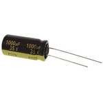 Panasonic 1000μF Aluminium Electrolytic Capacitor 35V dc, Radial, Through Hole - EEUFM1V102
