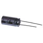 Panasonic 1500μF Aluminium Electrolytic Capacitor 16V dc, Radial, Through Hole - EEUFR1C152