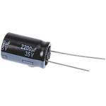 Panasonic 2200μF Aluminium Electrolytic Capacitor 35V dc, Radial, Through Hole - EEUFR1V222