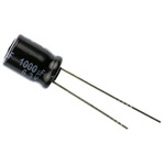 Panasonic 1000μF Aluminium Electrolytic Capacitor 6.3V dc, Radial, Through Hole - EEUFR0J102