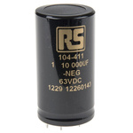 KEMET 10000μF Aluminium Electrolytic Capacitor 63V dc, PCB Mount - ALP20A103DE063