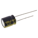 Panasonic 1000μF Aluminium Electrolytic Capacitor 6.3V dc, Radial, Through Hole - EEUFK0J102