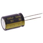 Panasonic 3300μF Aluminium Electrolytic Capacitor 35V dc, Radial, Through Hole - EEUFK1V332S