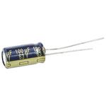 Panasonic 100μF Aluminium Electrolytic Capacitor 63V dc, Radial, Through Hole - EEUFC1J101L