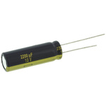 Panasonic 2200μF Aluminium Electrolytic Capacitor 10V dc, Radial, Through Hole - EEUFC1A222L