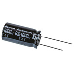 Rubycon 1000μF Aluminium Electrolytic Capacitor 63V dc, Radial, Through Hole - 63YXF1000M16X31.5