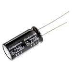 Rubycon 2200μF Aluminium Electrolytic Capacitor 16V dc, Radial, Through Hole - 16YXF2200M12.5X25