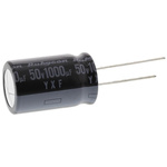 Rubycon 1000μF Aluminium Electrolytic Capacitor 50V dc, Radial, Through Hole - 50YXF1000M16X25