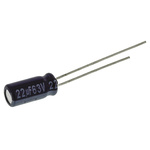 Panasonic 22μF Aluminium Electrolytic Capacitor 63V dc, Radial, Through Hole - ECA1JM220