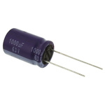 Panasonic 1000μF Aluminium Electrolytic Capacitor 63V dc, Radial, Through Hole - ECA1JM102