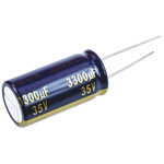 Panasonic 3300μF Aluminium Electrolytic Capacitor 35V dc, Radial, Through Hole - EEUFC1V332